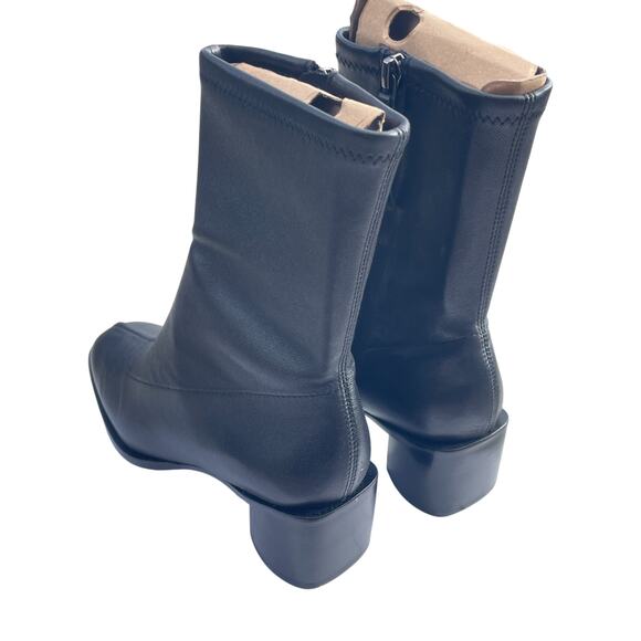 New! Quince Stretch Sock Boot Italian Leather Black Wm 's Size 8  MSRP $164 #5 - Picture 9 of 16